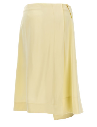 Satin skirt with side slit #