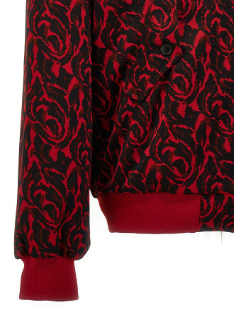 'Jacquard needles' bomber jacket #