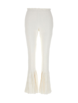 Ribbed pleated pants