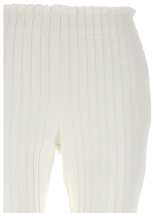 Ribbed pleated pants #