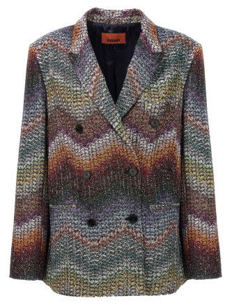 Lamé and sequin viscose blazer