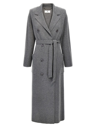 Пальто, тренч ELISABETTA FRANCHI Double-breasted knit coat