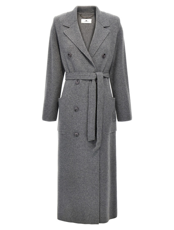 Пальто, тренч ELISABETTA FRANCHI Double-breasted knit coat (CK16S46E2CL3) #1