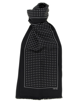 Шарф, платок TOM FORD Polka dot silk scarf