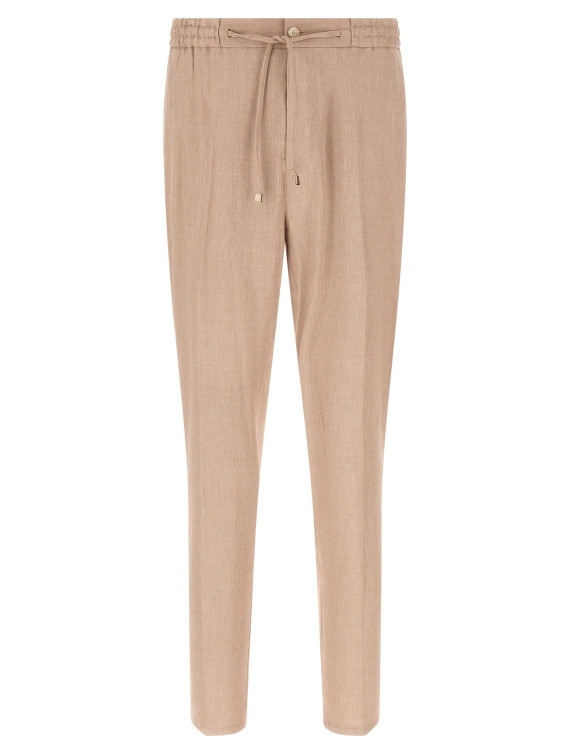 Flamed linen joggers #1