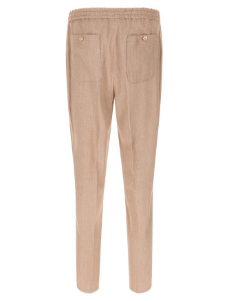 Flamed linen joggers #