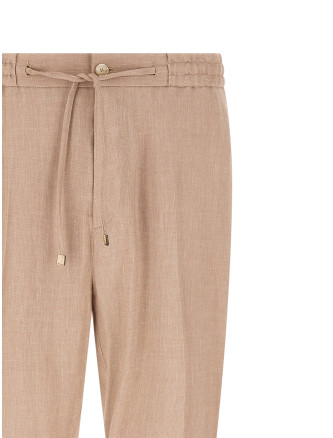 Flamed linen joggers #