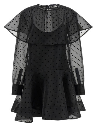 'Black Organza Circle Collar' dress