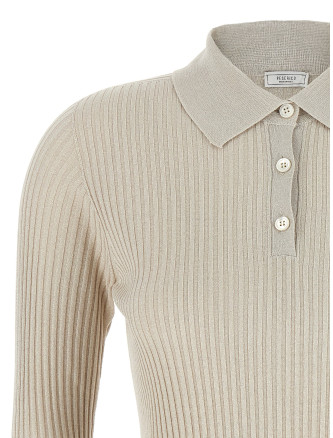 Поло PESERICO Lurex ribbed polo shirt (A99344F1809287940) #