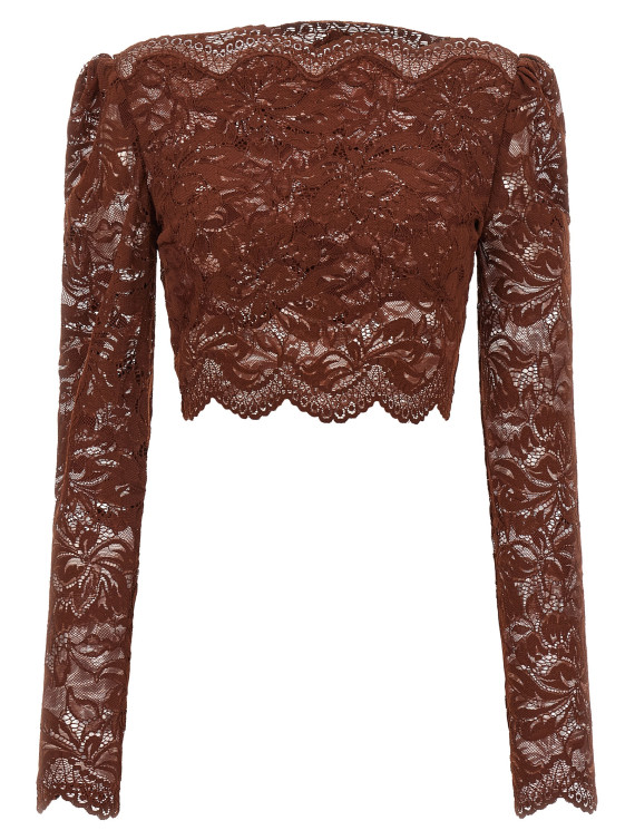 Вечерний топ PACO RABANNE Lace crop top (25HJTO845PA0170P237) #1