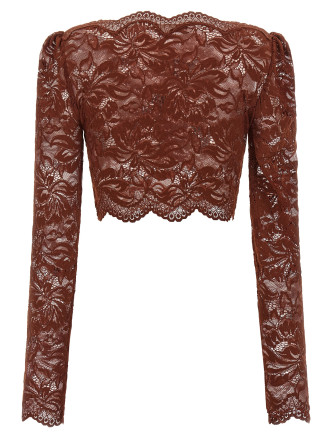 Вечерний топ PACO RABANNE Lace crop top (25HJTO845PA0170P237) #