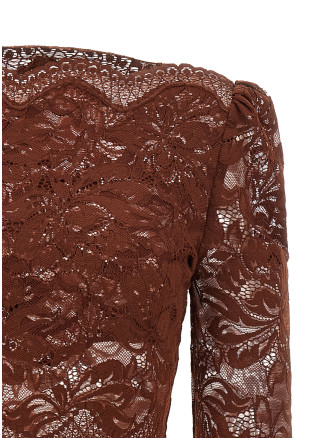 Вечерний топ PACO RABANNE Lace crop top (25HJTO845PA0170P237) #