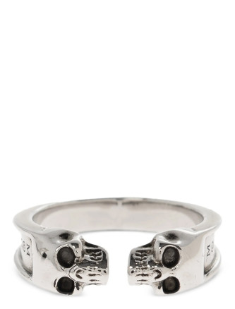 'Thin Twin Skull' ring