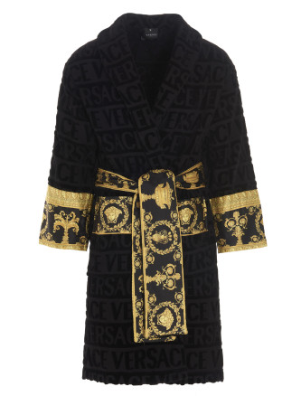 Embossed logo bathrobe