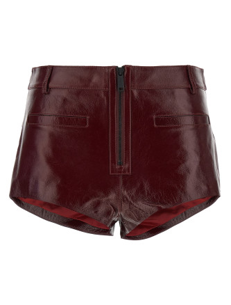 Craqué leather shorts