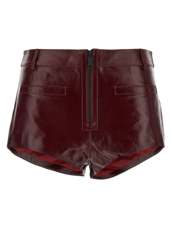 Бермуды, шорты SELF PORTRAIT Craqué leather shorts (PF25091PBUBURGUNDY) #1