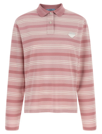 Поло PRADA Striped polo shirt