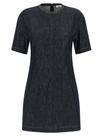 Мини BRUNELLO CUCINELLI Monile denim dress