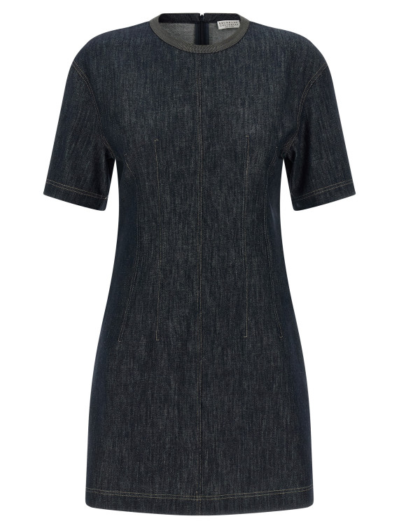 Мини BRUNELLO CUCINELLI Monile denim dress (MB125AFQ91C001) #1