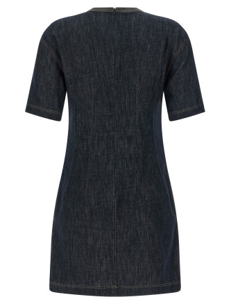 Мини BRUNELLO CUCINELLI Monile denim dress (MB125AFQ91C001) #
