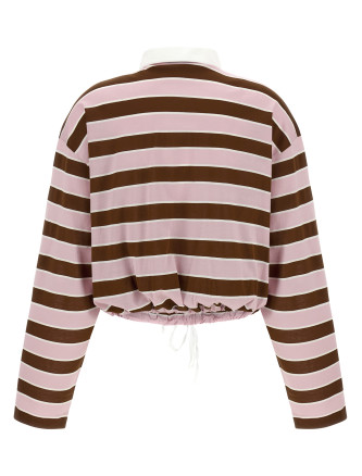 Cropped striped polo shirt #
