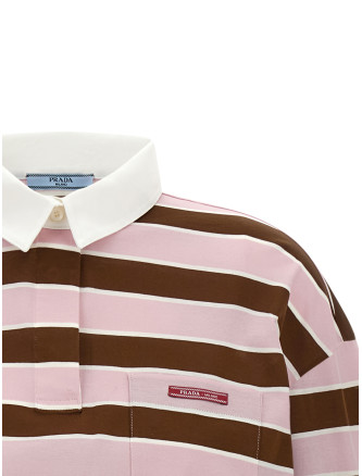 Cropped striped polo shirt #