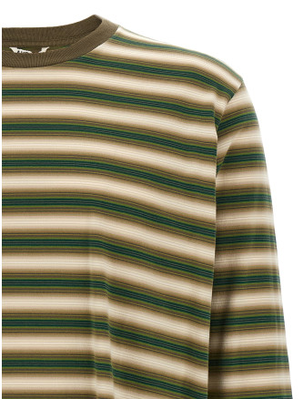 Футболка AURALEE Striped t-shirt (A25AP01GJFADEBROWNSTRIPE) #
