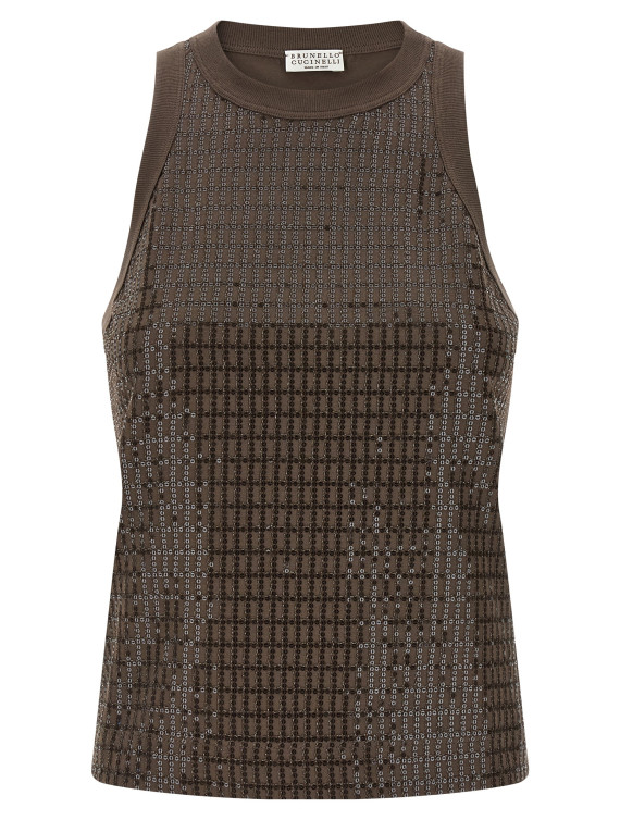 'Dazzling Check Embroidery' top #1