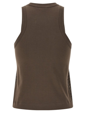 'Dazzling Check Embroidery' top #