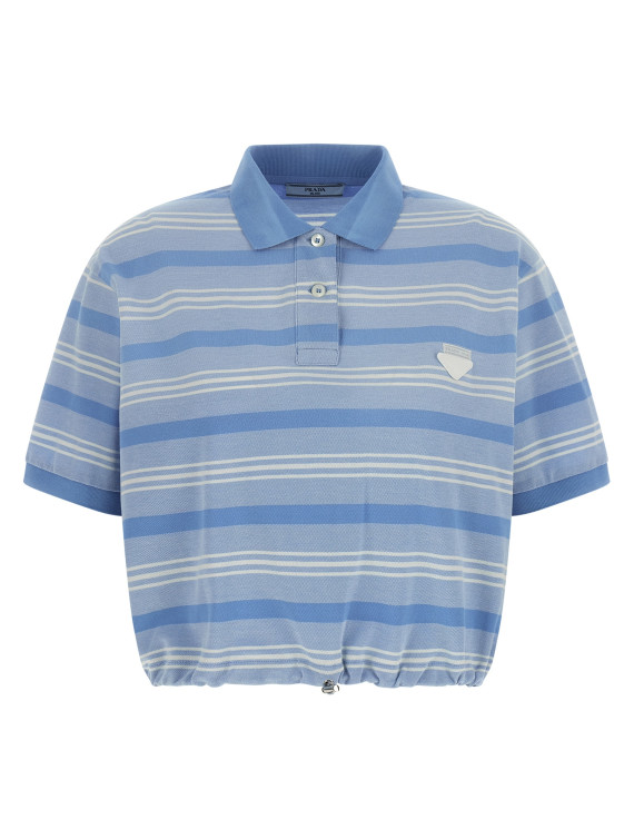 Cropped striped polo shirt #1