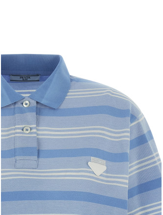 Cropped striped polo shirt #