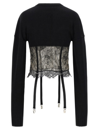 Lace insert sweater #