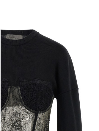 Lace insert sweater #