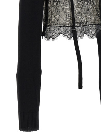 Lace insert sweater #