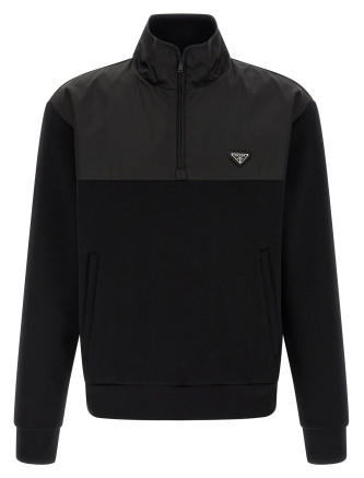 Re-Nylon detail sweatshirt