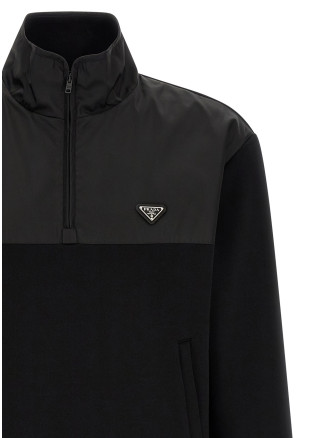 Re-Nylon detail sweatshirt #