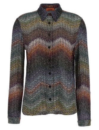 Sequin and lamé viscose shirt