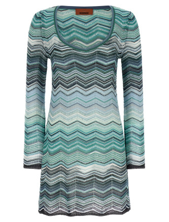 Chevron lamé dress