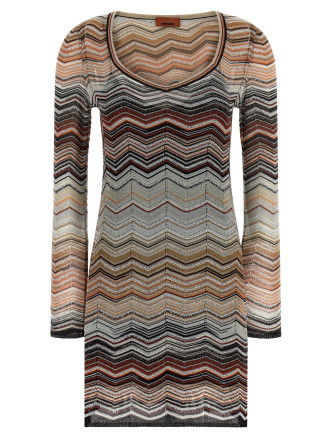 Chevron lamé dress