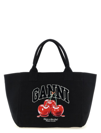 'Black Medium Cherry Tote' shopping bag