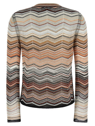 Chevron lamé cardigan #