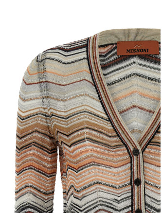 Chevron lamé cardigan #