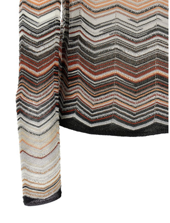 Chevron lamé cardigan #