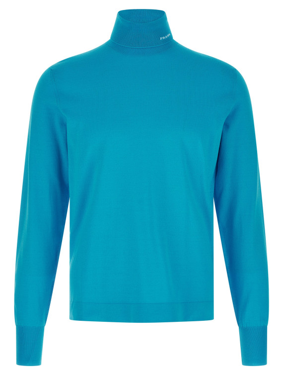 Logo intarsia turtleneck sweater #1