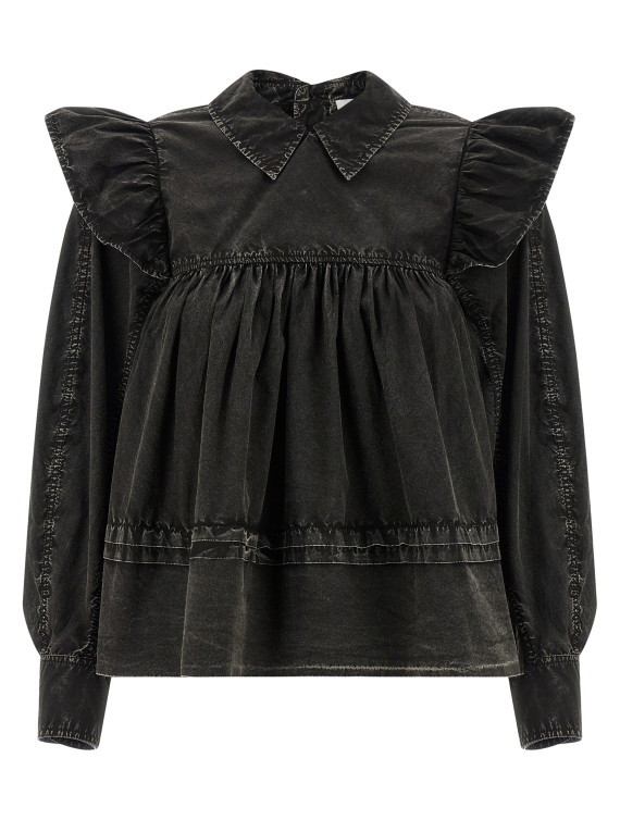 'Black Washed Frill' blouse #1