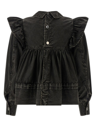 'Black Washed Frill' blouse #
