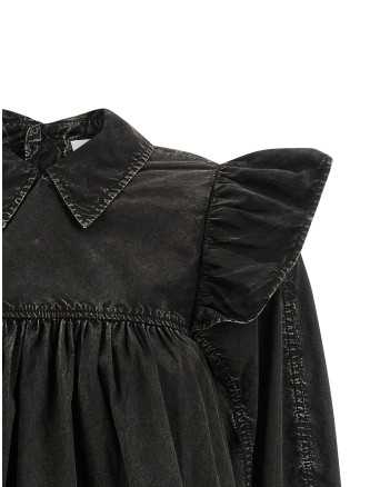 'Black Washed Frill' blouse #