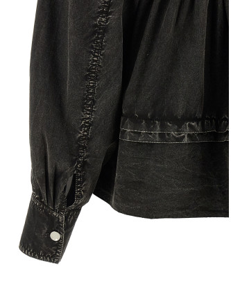 'Black Washed Frill' blouse #