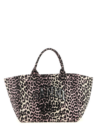 'Leopard Sequin XXL Tote' shopping bag
