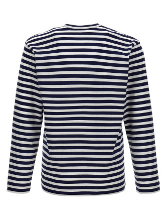 Футболка COMME DES GARÇONS PLAY Logo patch stripes t-shirt (AXT0101) #